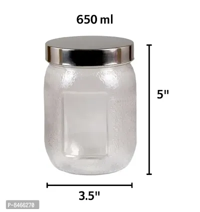 Jar Airtight Plastic Container For Kitchen Storagenbsp;Set of 3 650ml each-thumb2