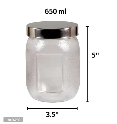 Jar Airtight Plastic Container For Kitchen Storage Set Of 6 650Ml Each-thumb3