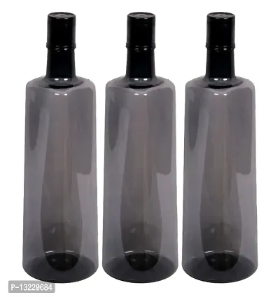 Elegant 1 ltr Water Bottles, Set of 3, GREY, Frost