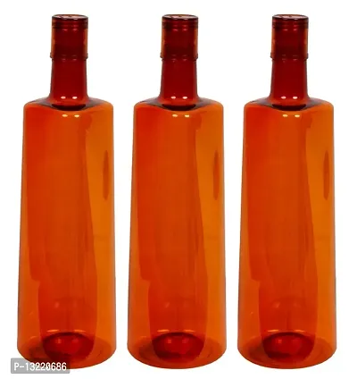 Elegant 1 ltr Water Bottles, Set of 3, Orange, Frost