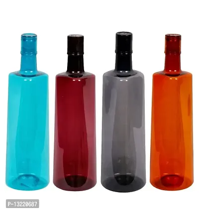 Elegant 1 ltr Water Bottles, Set of 4, MULTICOLOR, Frost