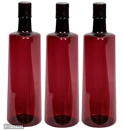 Elegant 1 ltr Water Bottles, Set of 3, RED  WINE, Frost