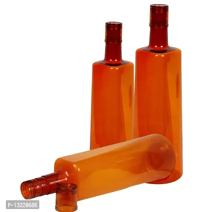 Elegant 1 ltr Water Bottles, Set of 3, Orange, Frost-thumb3