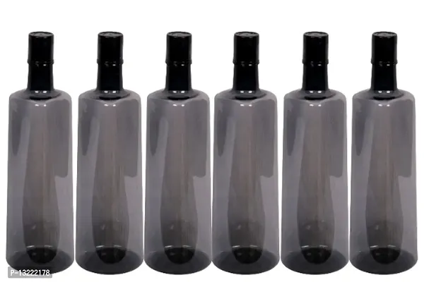Stylish 1 ltr Water Bottles, Set of 6, SMOKEY GREY, Frost