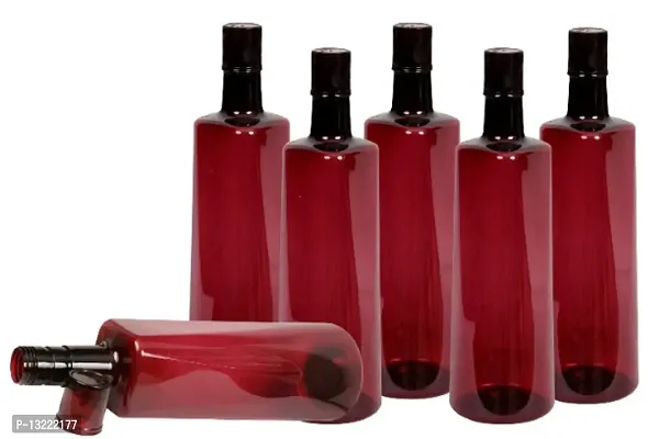 Stylish 1 ltr Water Bottles, Set of 6, WINERED, Frost-thumb4