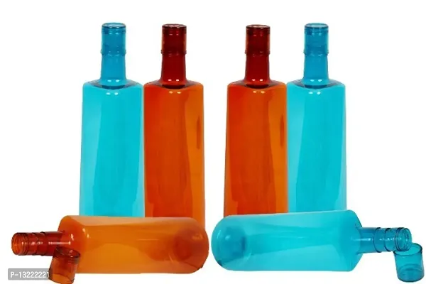 Stylish 1 ltr Water Bottles, Set of 6, Orange  Blue, Frost-thumb4