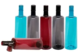 Stylish 1 ltr Water Bottles, Set of 6, WINE RED, BLUE, GREY Frost-thumb3