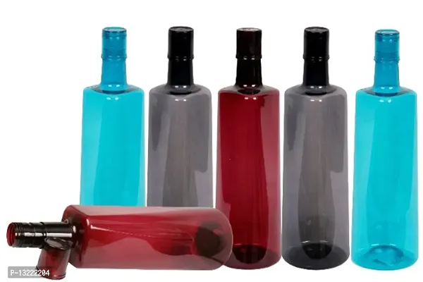 Stylish 1 ltr Water Bottles, Set of 6, WINE RED, BLUE, GREY Frost-thumb4
