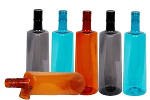 Stylish 1 ltr Water Bottles, Set of 6, ORANGE, BLUE, GREY Frost-thumb1