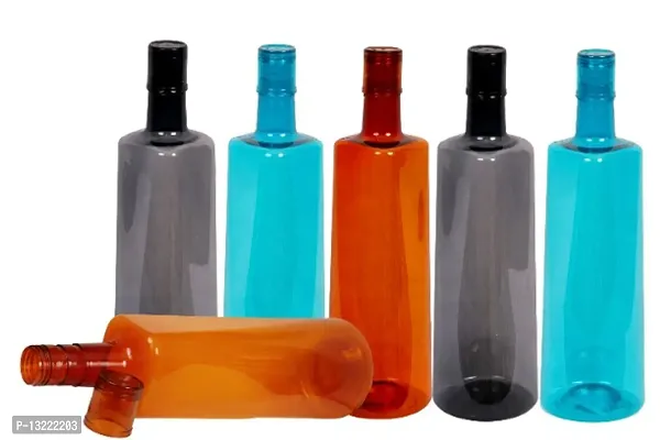 Stylish 1 ltr Water Bottles, Set of 6, ORANGE, BLUE, GREY Frost-thumb2