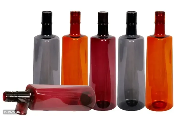 Stylish 1 ltr Water Bottles, Set of 6, WINE,GREY,ORANGE Frost-thumb2