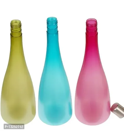 Trendy Pastel 1.3 ltr Water Bottles, Set of 3, with STEEL CAP, MULTICOLOR, FROSY TALL-thumb2