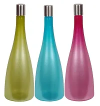 Trendy Pastel 1.3 ltr Water Bottles, Set of 3, with STEEL CAP, MULTICOLOR, FROSY TALL-thumb2