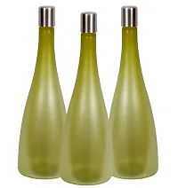 Trendy Pastel 1.3 ltr Water Bottles, Set of 3, with STEEL CAP, Olive Green, FROSY TALL-thumb4