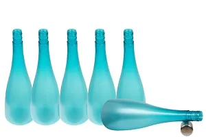 Trendy Pastel 1.3 ltr Water Bottles, Set of 6, with STEEL CAP, BLUE,  FROSY TALL-thumb1