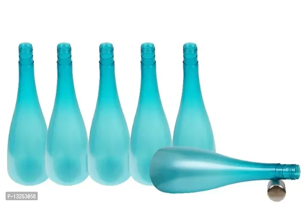 Trendy Pastel 1.3 ltr Water Bottles, Set of 6, with STEEL CAP, BLUE,  FROSY TALL-thumb2