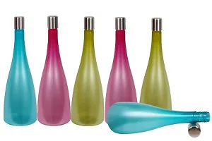 Trendy Pastel 1.3 ltr Water Bottles, Set of 6, with STEEL MULTICOLOR,  FROSY TALL-thumb1