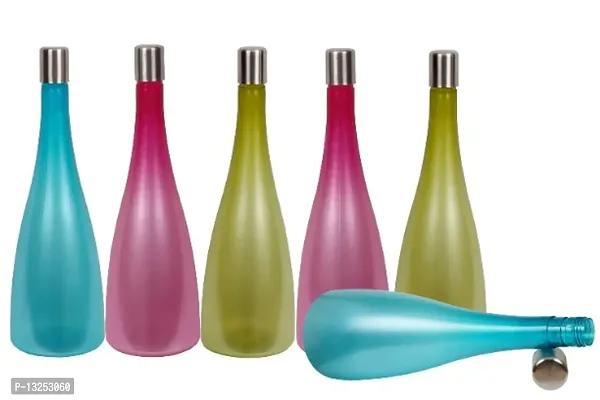 Trendy Pastel 1.3 ltr Water Bottles, Set of 6, with STEEL MULTICOLOR,  FROSY TALL-thumb2