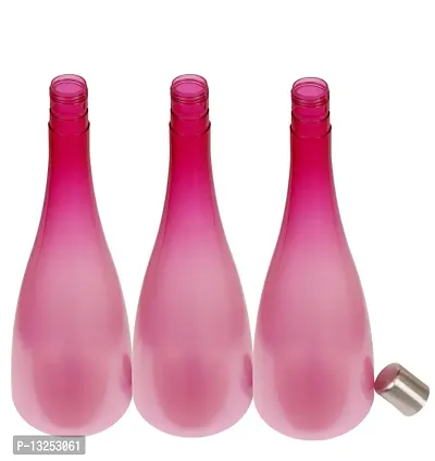 Trendy Pastel 1.3 ltr Water Bottles, Set of 6, with STEEL CAP, PINK  BLUE,  FROSY TALL-thumb3