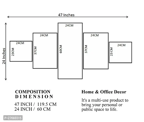 Pure Homes Set of Five Framed Painting for Wall Decoration, 3D Paintings for Home Decoration, Paintings for Living Room, Bedroom Big Size (125 X 60 CM)-thumb2