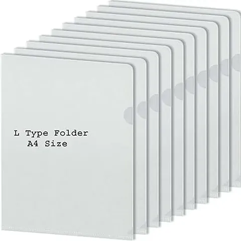 Dotpot Transparent Envelope Folder,Poly-Plastic A4 Documents File Storage Bag With Snap Button Set Of 20