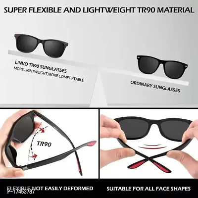 Red Monk Blue Polycarbonate Wayfarer Sunglasses For Men-thumb4
