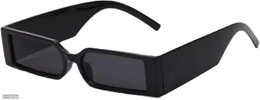 Red Monk Black Plastic Rectangular Sunglasses For Men