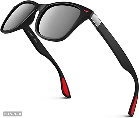 Red Monk Grey Polycarbonate Wayfarer Sunglasses For Men