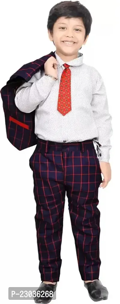 Boys Festive and Party Shirt Waistcoat and Pant Set Multicolor-thumb0