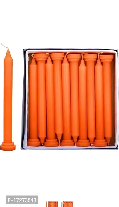 Shiv Enterprises Spell Candles Red Taper Candle Household Candle (Pack of 18) (7 INCH) (Orange)