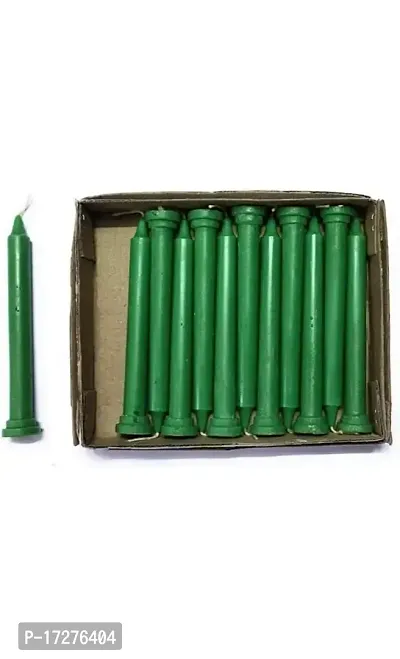 Shiv Enterprises Spell Candles Red Taper Candle Household Candle (Pack of 18) (7 INCH) (Green)