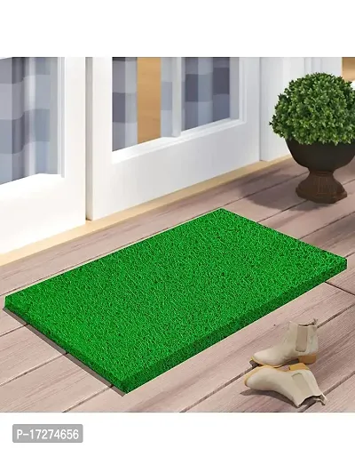 Shiv enterprises Home Decor Store Heavy Quality PVC Grass Door Mat Set (16 x 24 Inches, 40 X 60 cm, Green, Weight 800 g) (Pack of 2)-thumb2