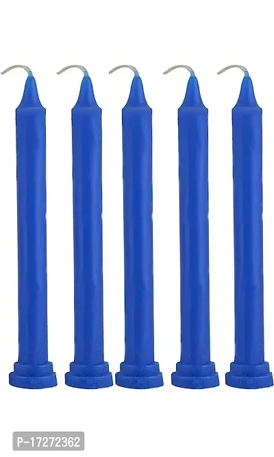 Shiv Enterprises Spell Candles Red Taper Candle Household Candle (Pack of 18) (7 INCH) (Blue)-thumb0