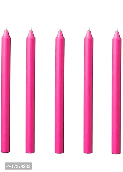 Casa Chic Paraffin Wa Stick Candles Especially Meant for Healing, Chakras, Ritual, Decoration, Lighting, Home Decor with Burning Time 3 to 4 Hours Each (Red)Pack of 50 (Pink)-thumb0