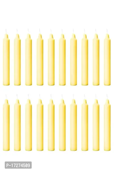 Casa Chic Paraffin Wa Stick Candles Especially Meant for Healing, Chakras, Ritual, Decoration, Lighting, Home Decor with Burning Time 3 to 4 Hours Each (Red)Pack of 50 (Yellow)-thumb0