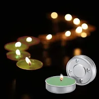 Casa Chic Parrafin Wax Candles Tea Light, Unscented (100 Pcs, Green)-thumb1