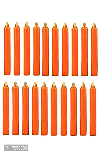 Casa Chic Paraffin Wa Stick Candles Especially Meant for Healing, Chakras, Ritual, Decoration, Lighting, Home Decor with Burning Time 3 to 4 Hours Each (Red)Pack of 50 (Orange)-thumb0