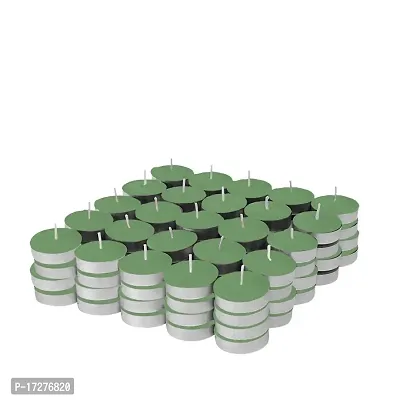 Casa Chic Parrafin Wax Candles Tea Light, Unscented (100 Pcs, Green)