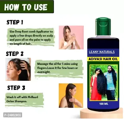 Leany Naturals Adivasi Natural Jadibuti Hair Oil For Hair Growth Hair Oil-(300ML)  (3 Items in the set)-thumb4