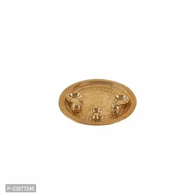 Om Embossed Brass Puja Thali-thumb0