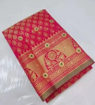 kanjeevaram silk saree with stone work