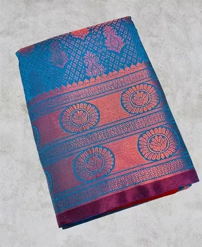 Stylish Brocade Woven Design Saree with Blouse piece For Women