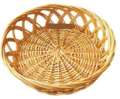 Avika Multipurpose Brown Bamboo Basket Natural Bamboo Round Shape Cane-thumb2