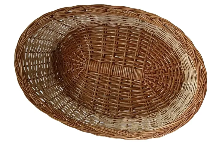 INDIANA CRAFTS Cane Bamboo Multipurpose Handmade Eco Friendly Basket Natural Brown Color