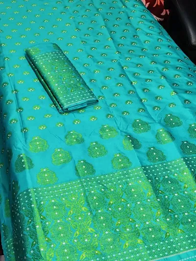 Cotton Silk Woven Design Mekhela Chador Sarees With Blouse Piece
