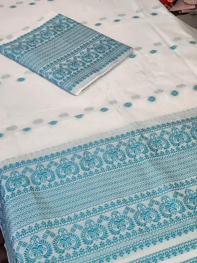 Mekhela Chador Chanderi Cotton Sarees with Blouse piece