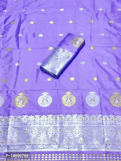 Beautiful Poly Silk Woven Design Saree with Blouse piece