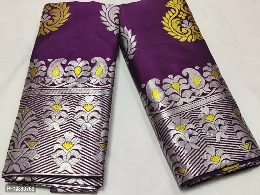 Beautiful Poly Silk Woven Design Saree with Blouse piece-thumb2