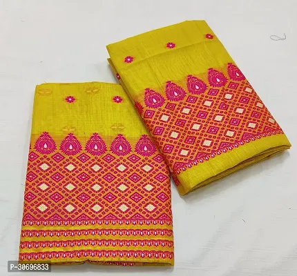 Attractive Cotton Blend Dyed Toss Mekhela Chador Jura-thumb0