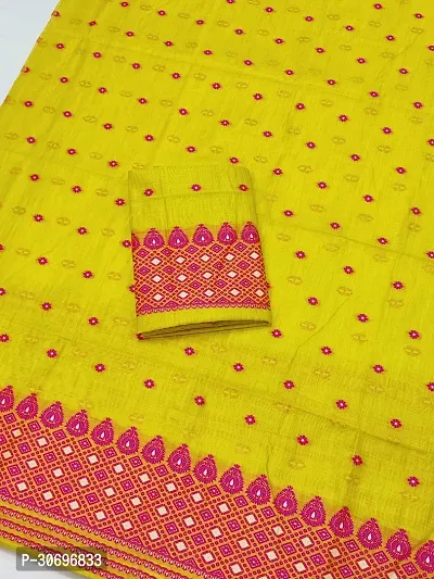 Attractive Cotton Blend Dyed Toss Mekhela Chador Jura-thumb4